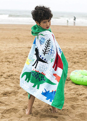 Дитячій Пляжний Рушник з Капюшоном (Бавовна Махра 76 х127 см від 3-12 років) в Басейн Дино Lovely Svi (226662844)