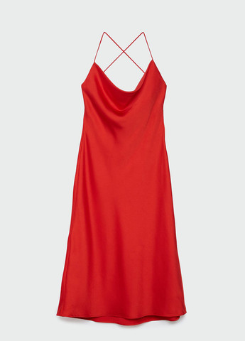 Красное кэжуал платье платье-комбинация Stradivarius однотонное