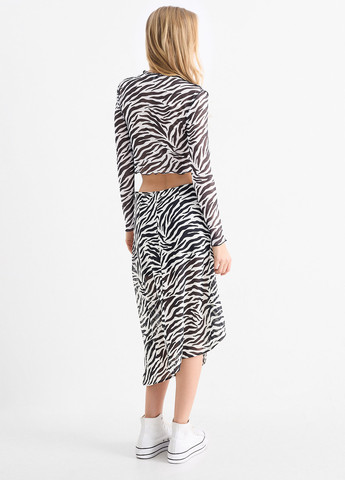Черно-белая кэжуал зебра юбка C&A на запах