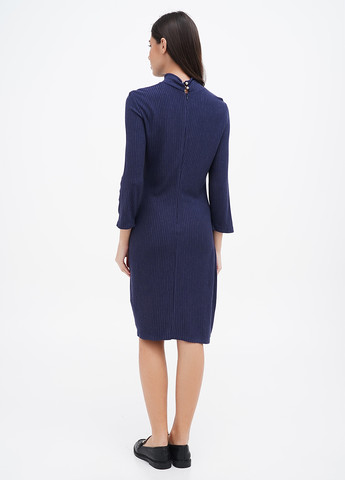 Синее кэжуал платье силуэтная Sassofono в полоску