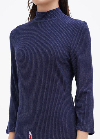 Синее кэжуал платье силуэтная Sassofono в полоску