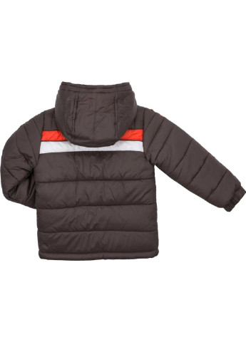 Коричневая зимняя куртка с оранжевой полосой (2663-104b-brown) Verscon