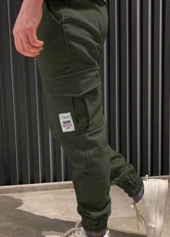 Хаки спортивные, кэжуал демисезонные джоггеры, карго брюки No Brand