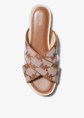 Коричневые шлепанцы Michael Kors на плетеной подошве