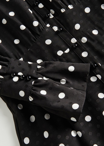 Черное кэжуал платье Reserved в горошек