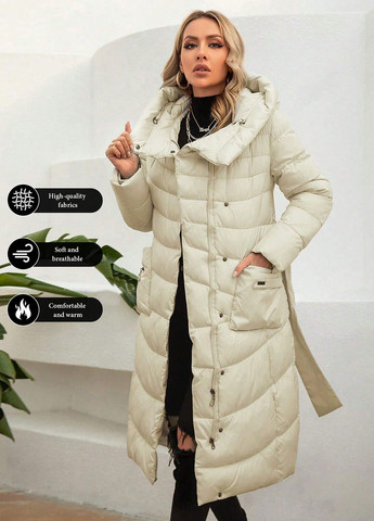 Бежевая зимняя куртка SHEIN