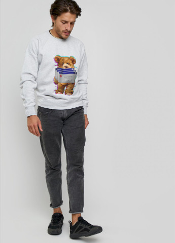 Серый свитшот мужской YAPPI рисунок (251424300)