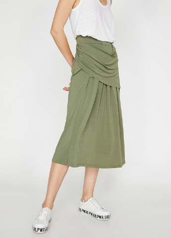 Оливковая (хаки) кэжуал юбка KOTON