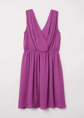 Фіолетова кежуал сукня кльош, на запах H&M однотонна