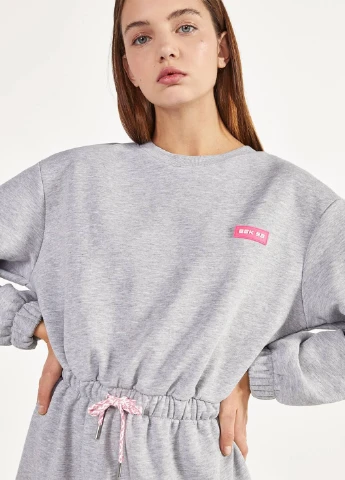 Світло-сіра кежуал сукня Bershka меланжева