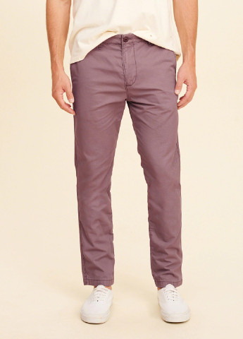 Светло-фиолетовые кэжуал демисезонные прямые брюки Hollister