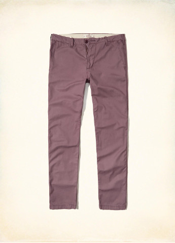 Светло-фиолетовые кэжуал демисезонные прямые брюки Hollister