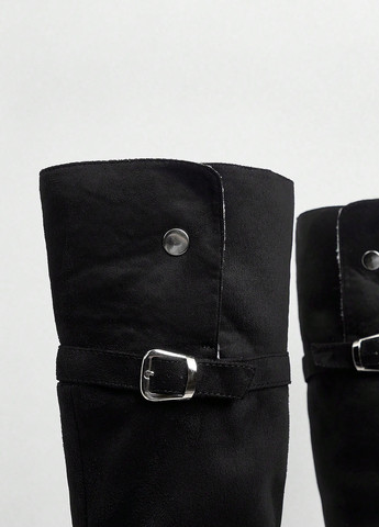 Осенние сапоги ботфорты SHEIN с заклепками, с пряжкой