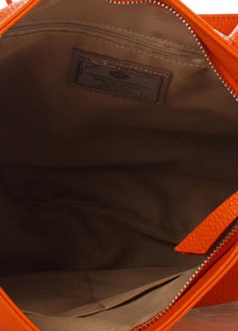 Сумка Genuine Leather тоут однотонная оранжевая кэжуал