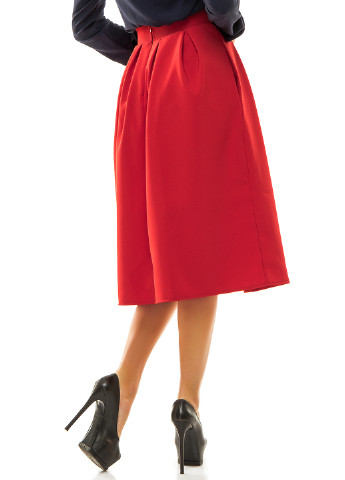 Красная кэжуал однотонная юбка Lady Style