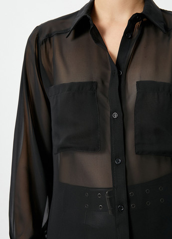 Черная демисезонная рубашка KOTON