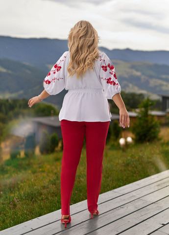 Красный демисезонный комплект (блуза, брюки) No Brand