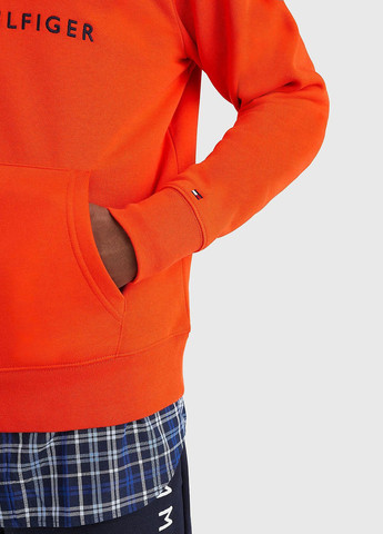 Світшот Tommy Hilfiger - Прямий крій однотонний помаранчевий кежуал бавовна, трикотаж - (277042064)
