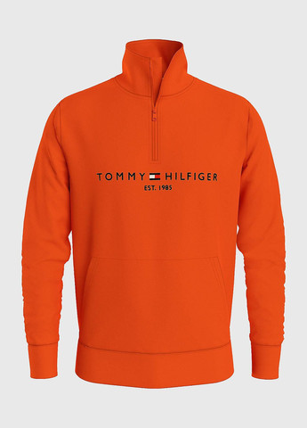 Свитшот Tommy Hilfiger - Прямой крой однотонный оранжевый кэжуал хлопок, трикотаж - (277042064)