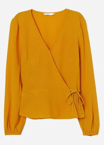 Гірчична блуза на запах H&M