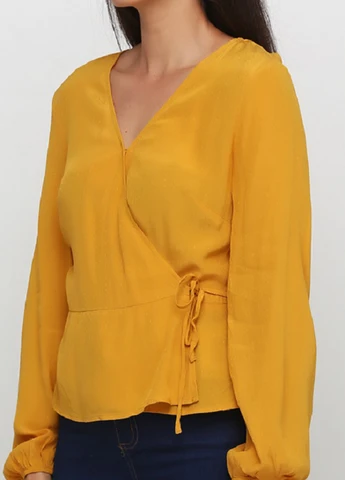 Гірчична блуза на запах H&M