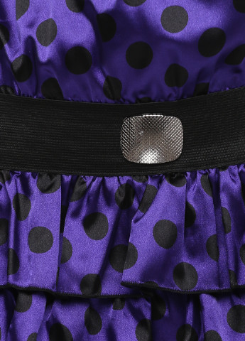 Фиолетовое коктейльное платье клеш N&C в горошек