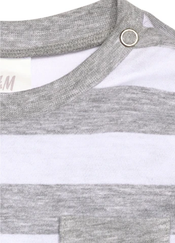 Лонгслів,білий в сіру смужку, H&M (254866161)