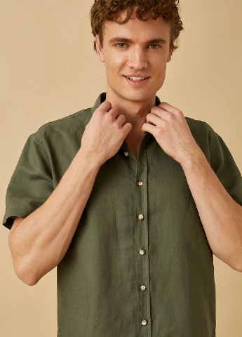 Оливковковая (хаки) кэжуал рубашка KOTON