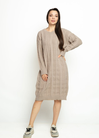 Бежева кежуал сукня сукня светр Time of Style однотонна