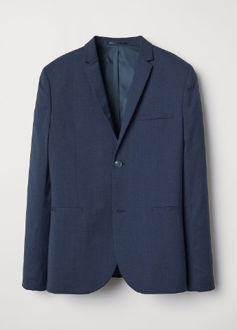 Пиджак H&M однотонный синий деловой