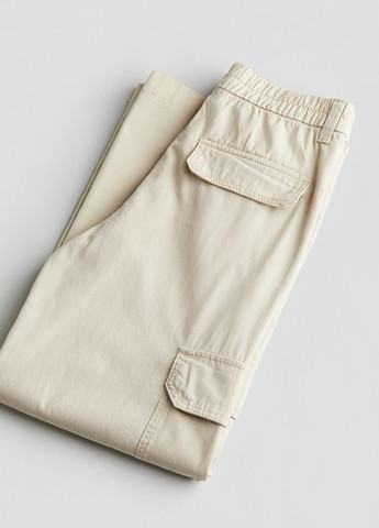 Кремовые кэжуал демисезонные карго брюки H&M