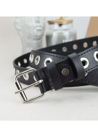 Ремінь жіночий шкіряний з люверсами чорний PS-3033 (130 см) Puos (251225093)