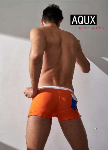 Мужские оранжевые пляжные мужские плавки AQUX