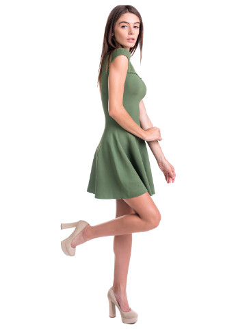 Оливково-зелена кежуал сукня кльош Viviami однотонна