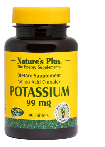 Калій, Potassium, Nature's Plus, 99 мг, 90 таблеток Natures Plus (228292318)