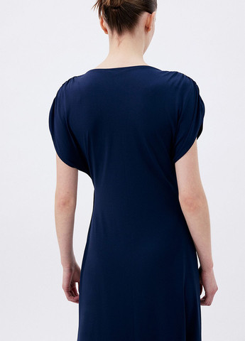 Темно-синее кэжуал платье на запах H&M однотонное