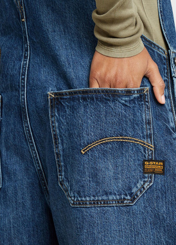 Комбинезон G-Star Raw комбинезон-шорты варенка синий денил хлопок, джинс