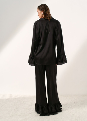 Чорна всесезон піжама (сорочка, штани) рубашка + брюки Gepur