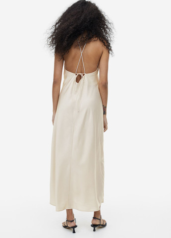 Айвори кэжуал платье платье-комбинация, с открытыми плечами, с открытой спиной H&M однотонное