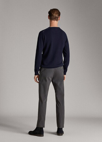 Темно-серые кэжуал демисезонные зауженные брюки Massimo Dutti