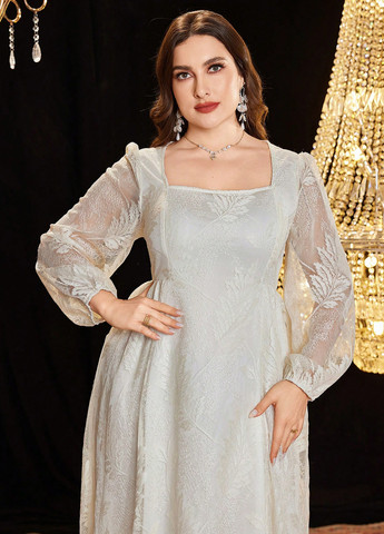 Кремова святковий, вечірня сукня а-силует SHEIN однотонна