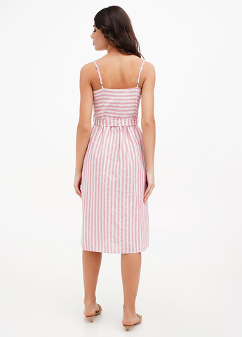Рожева кежуал сукня Sassofono Club в смужку
