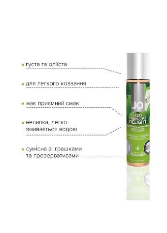 Смазка на водной основе H2O - Green Apple (30 мл) без сахара, растительный глицерин System JO (255073311)