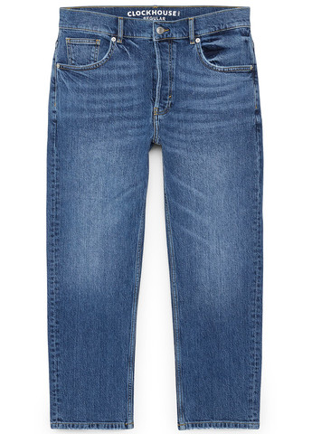 Синие демисезонные укороченные, прямые джинсы C&A
