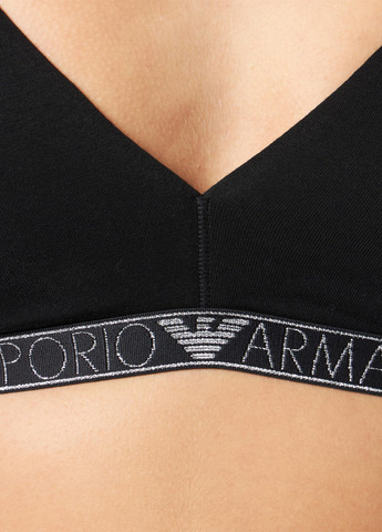 Чорний бралетт бюстгальтер Emporio Armani без кісточок бавовна