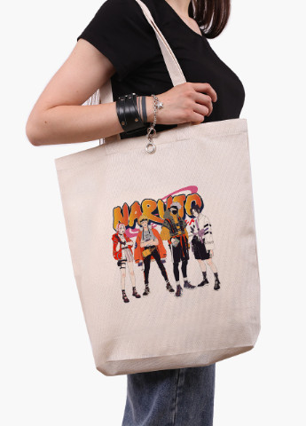 Эко сумка шоппер белая Наруто (Naruto) (9227-2630-WTD-1) экосумка шопер 41*39*8 см MobiPrint (215977354)