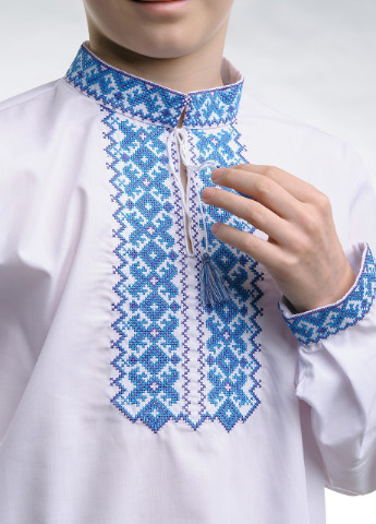 Вишиванка для хлопчика з довгим рукавом Андрій блакитна вишивка Melanika (228500229)