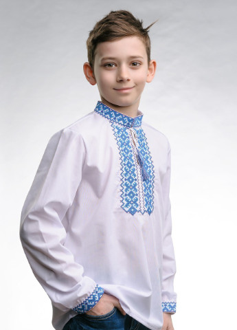 Вышиванка для мальчика с длинным рукавом Андрей голубая вышивка Melanika (228500229)