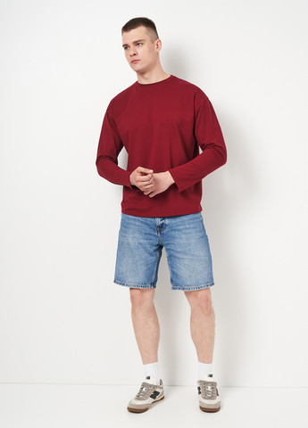 Лонгслів Shik однотонний бордовий кежуали бавовна, трикотаж