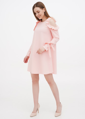 Світло-рожева коктейльна сукня а-силует Moda Italia однотонна